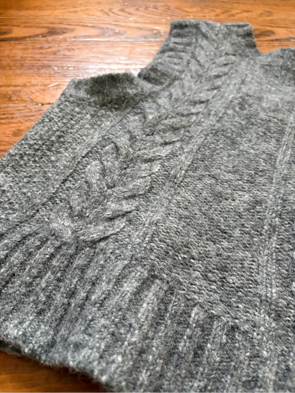 Everlane Alpaca‎ Wool Cloud Cable Knit Vest Size XS Relaxed Preppy Heritage Gray - Picture 6 of 9